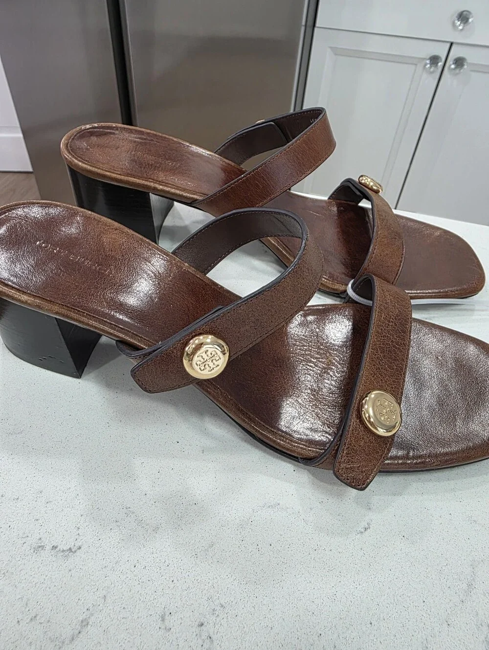 Tory Burch Romy City Sandal 55mm In Milk Chocolate Women SZ 9.5